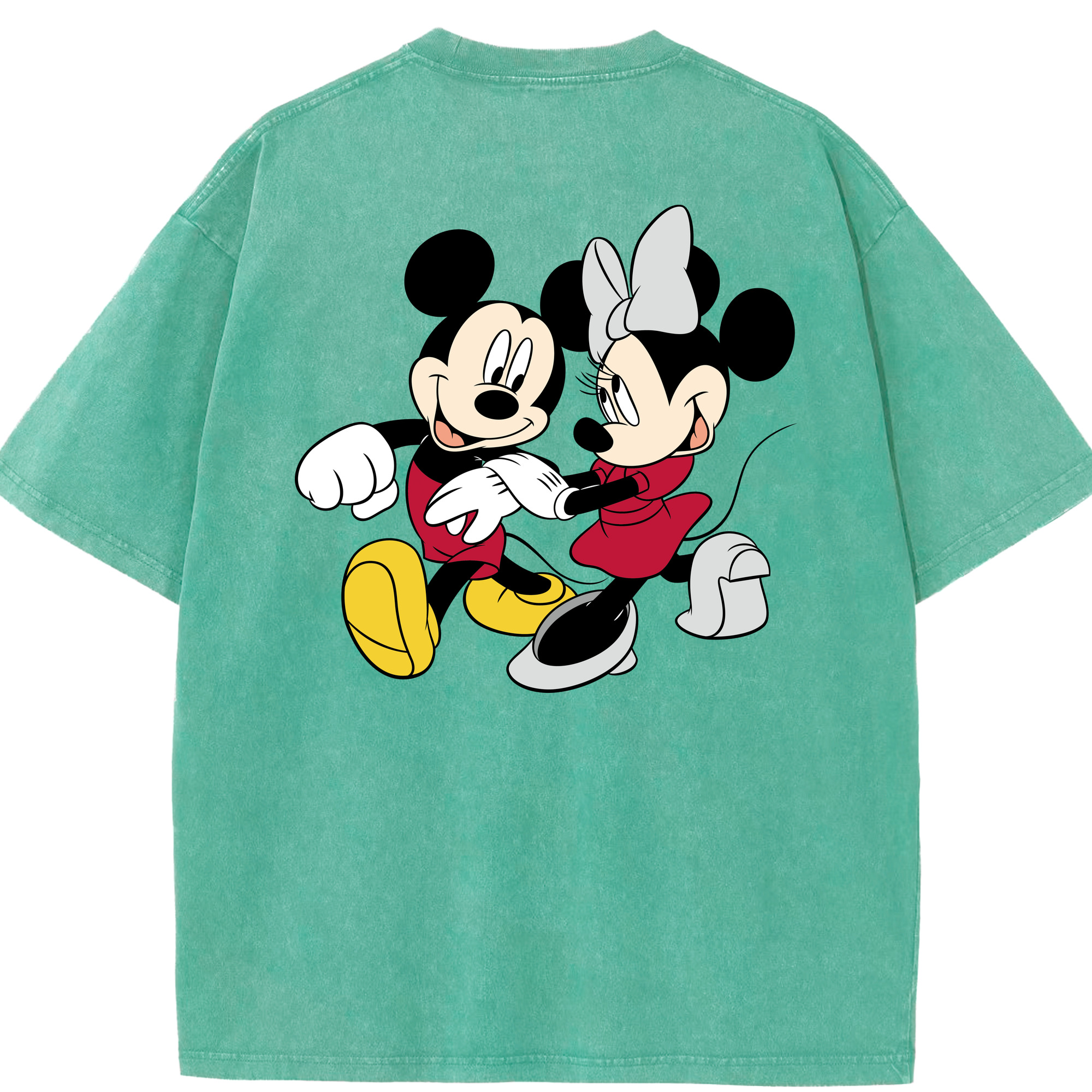 （画像用） ミッキーマウス Mickey Mouse 綿100% ヴィンテージ風 半袖Tシャツ（背面プリント）